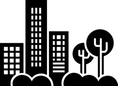 Buildings Trees And Plants In Cityscape View Sketch Style Svg Vector, Free Vectors File